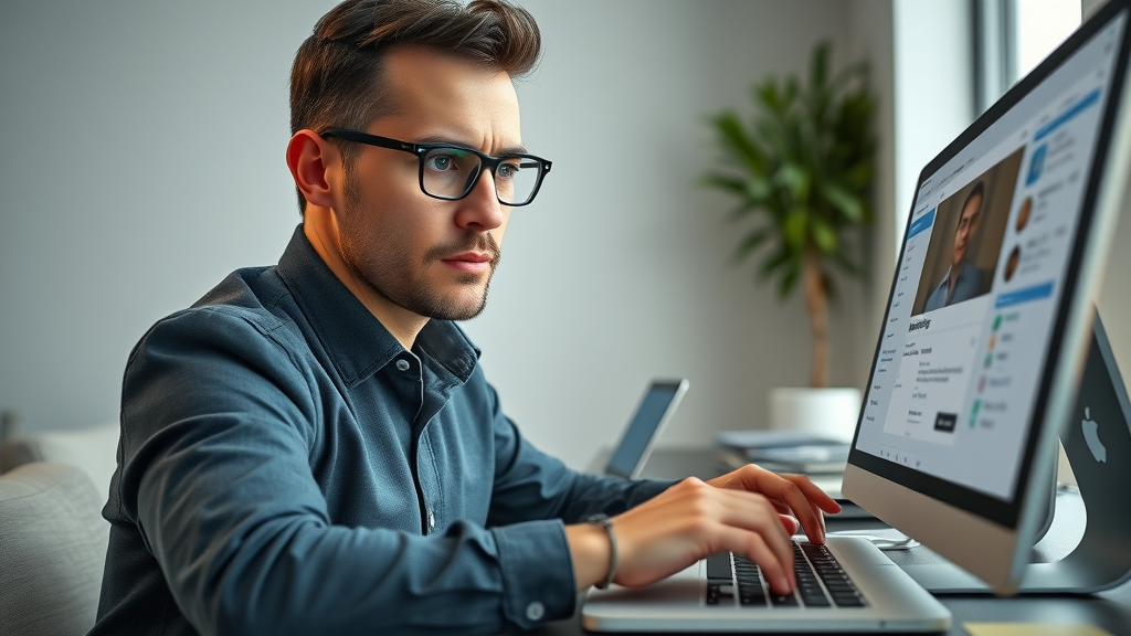 professional updating business listing on a digital platform for business listing optimization