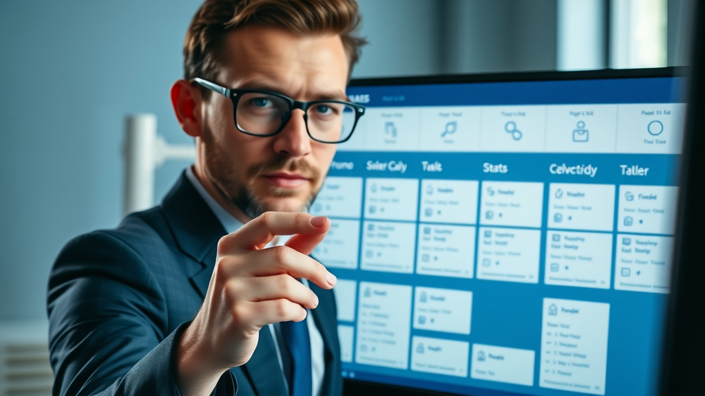Businessperson using advanced search filters for targeted company information in UK business search user interface