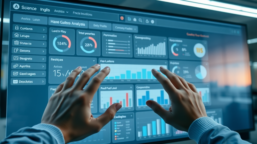 digital dashboard interface showing company profile data