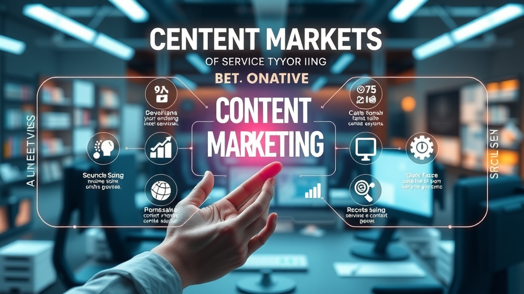 infographic showing seven types of content marketing services for business