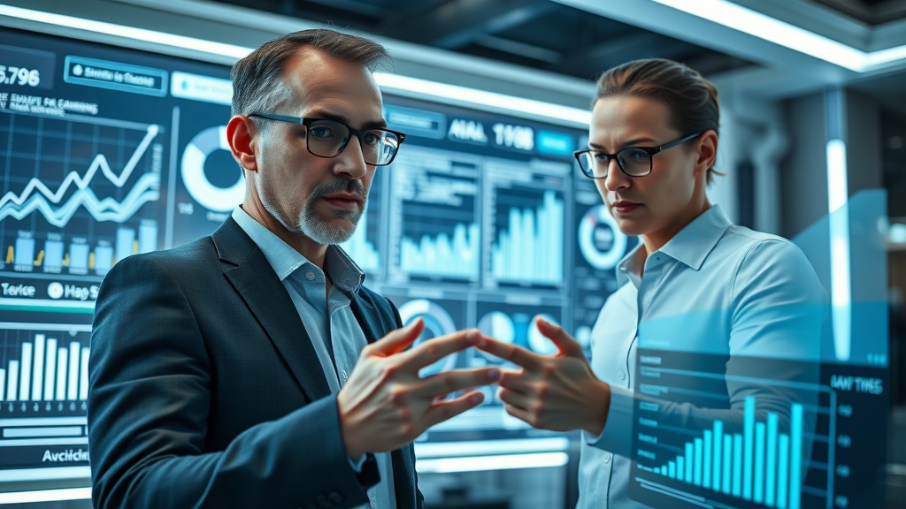 futuristic digital dashboard showing business analytics uk business database