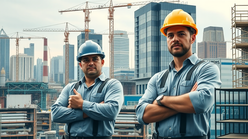 variety of commercial construction sites Greater London, factories, office towers, retail interiors, scaffolding, photorealistic, highly detailed, workers at different stages