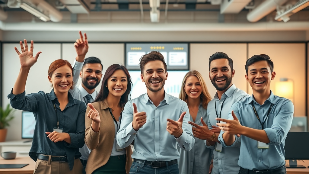 successful business team celebrating new leads and online review growth UK business database