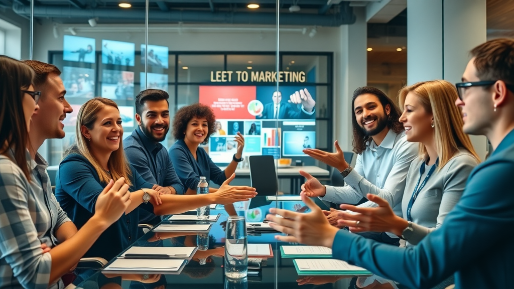 Diverse UK marketing team brainstorming digital strategies for business listing success in the UK trade directory