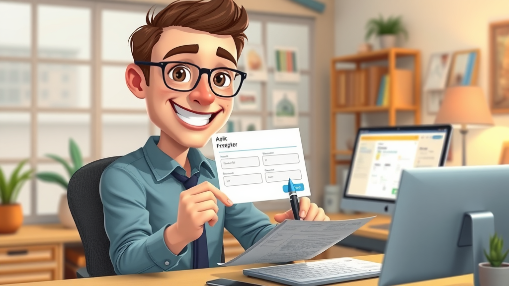 friendly business owner filling out online business registration UK business database