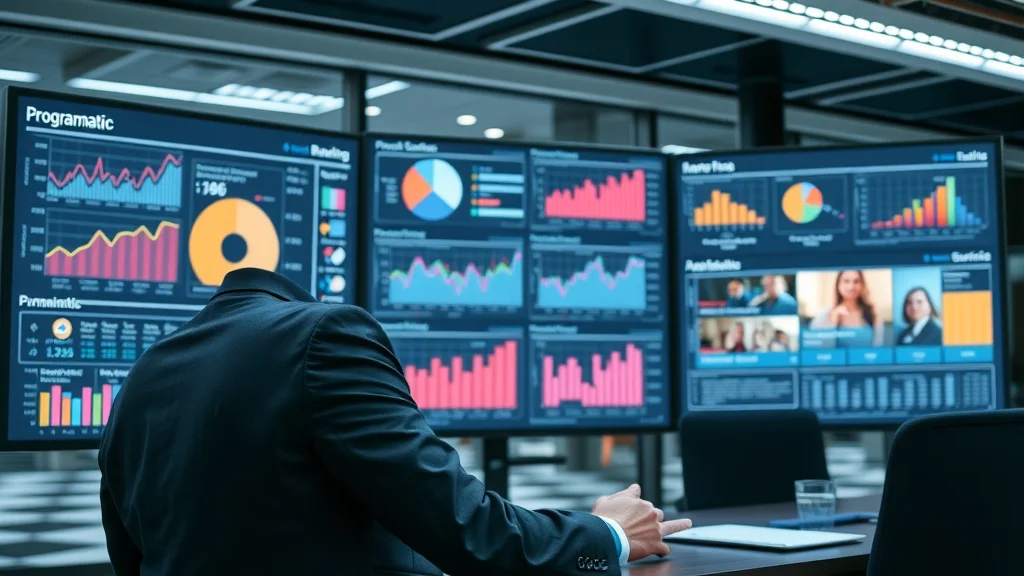 Programmatic marketing dashboard showing ad campaign data, connecting directory listings with advanced digital marketing strategies