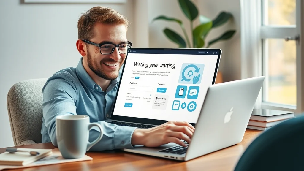 landing page for lead generation in digital marketing; satisfied user explores CTAs on laptop with conversion graphics