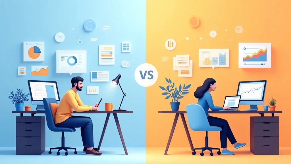 Dynamic infographic comparison, social media marketing agency vs. DIY management, media management, digital marketing