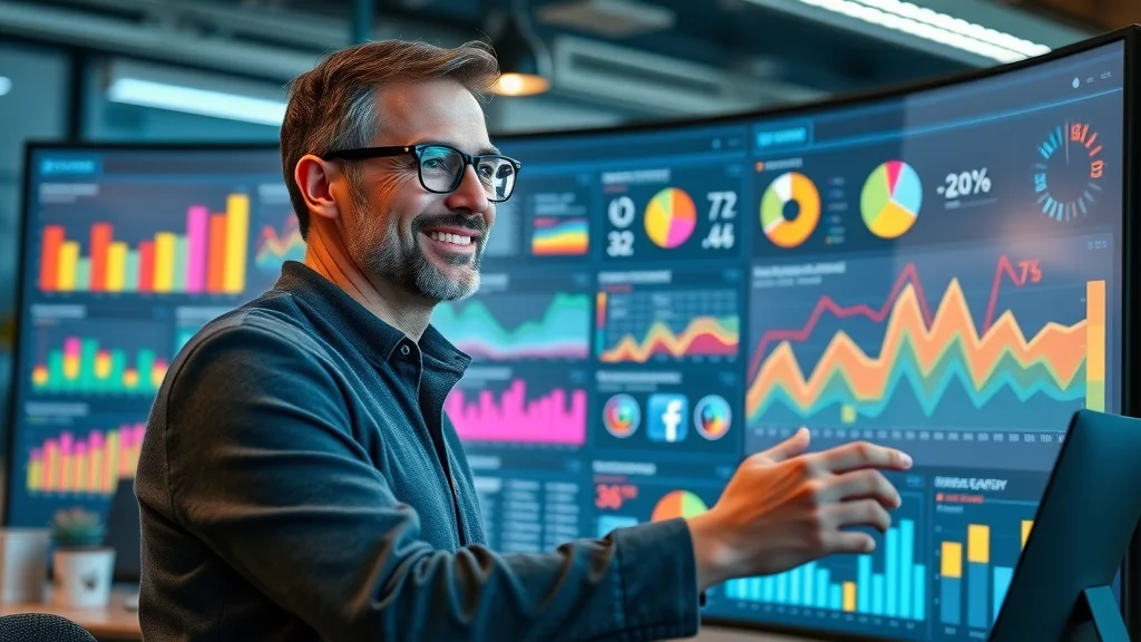 Integrated digital marketing dashboard with business directory, reviews, social media icons for UK business