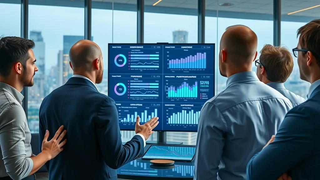 Business team reviewing digital marketing and video marketing agency dashboard performance