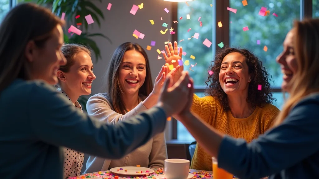 Energetic business results reveal, SME celebrating growth with social media agency, media marketing, brand awareness
