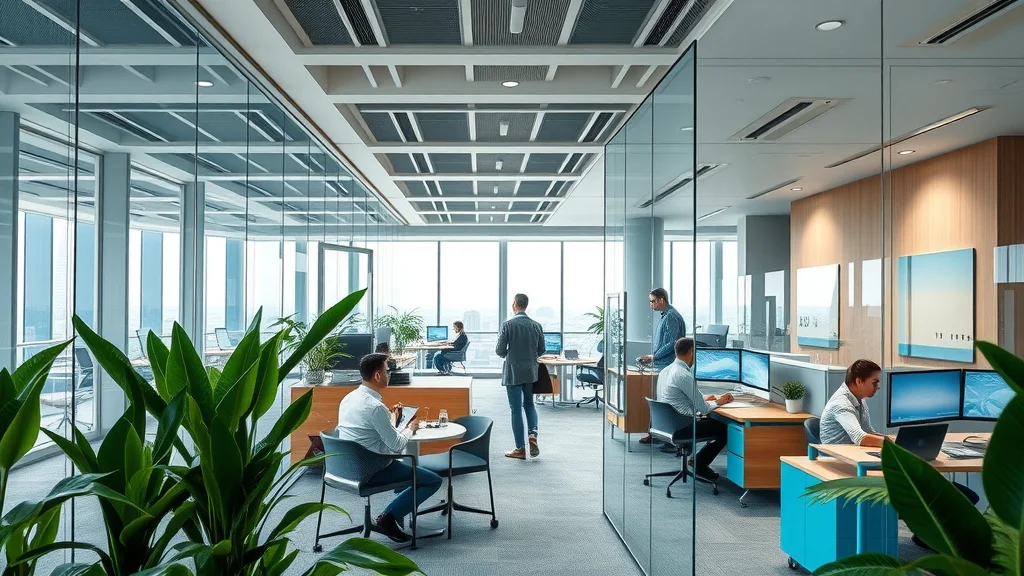 Sleek, completed high-tech office interior with creative fit-out features, isg construction
