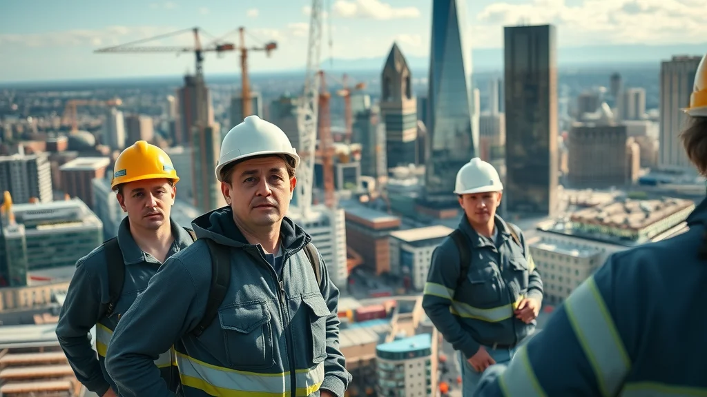 London cityscape with modern skyscrapers and construction activity led by top construction companies in the UK