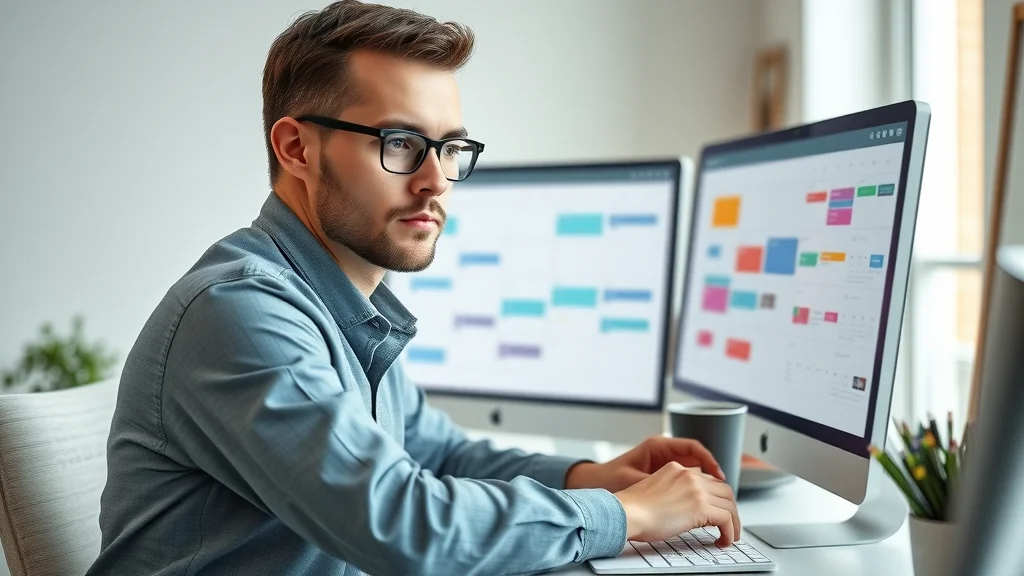 Digital content manager mapping out content calendar and plan for social media content strategy success