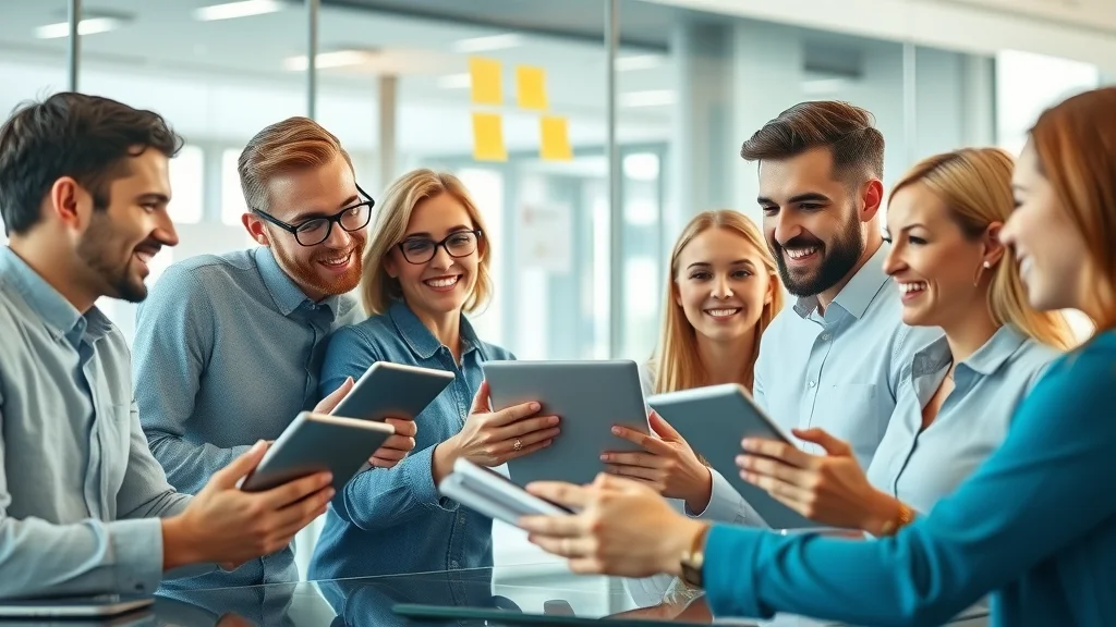 Bright, modern business team collaborating and brainstorming &mdash; repurposing business content for marketing