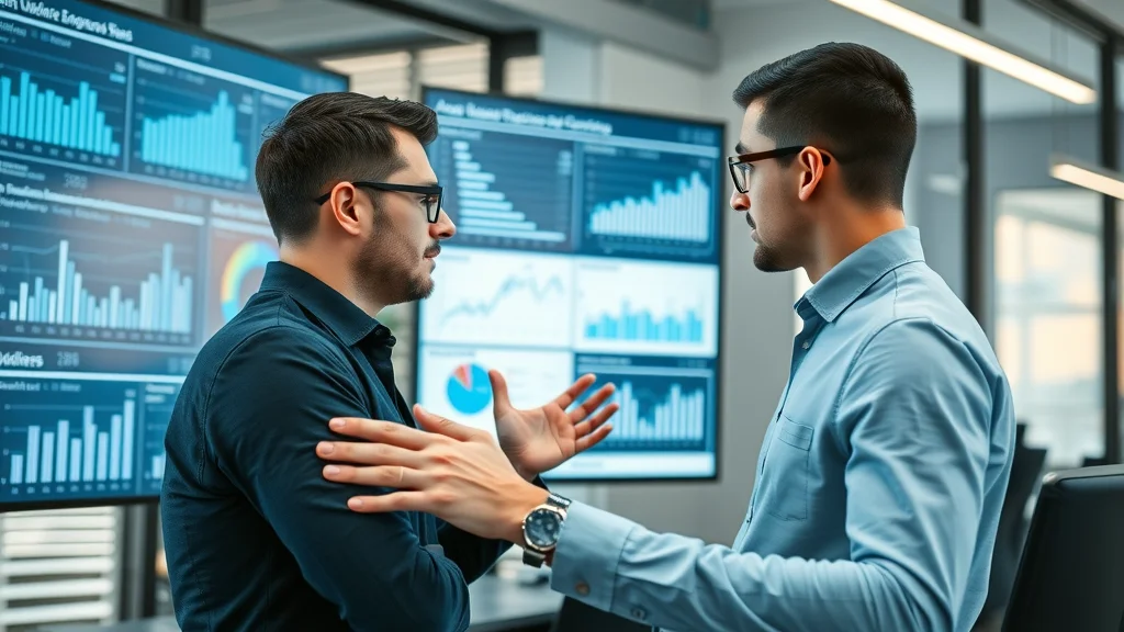 Modern marketers analyzing digital audience data, focus on demographic and interest-based targeting charts, photorealistic contemporary office — demographics vs interest based market targeting