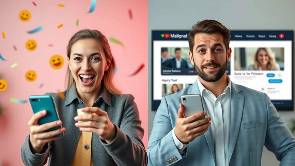 Split-screen comparison of engaging social media short videos versus professional website video content for brand marketing—showcasing different video agency strategies.