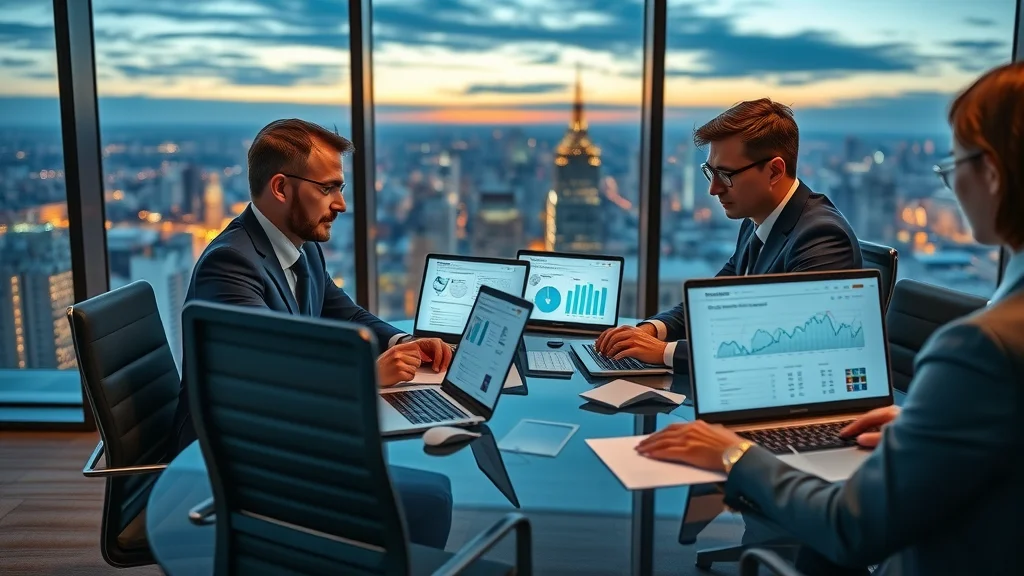 digital reputation monitoring marketing solution executives comparing dashboards reputation management photorealistic