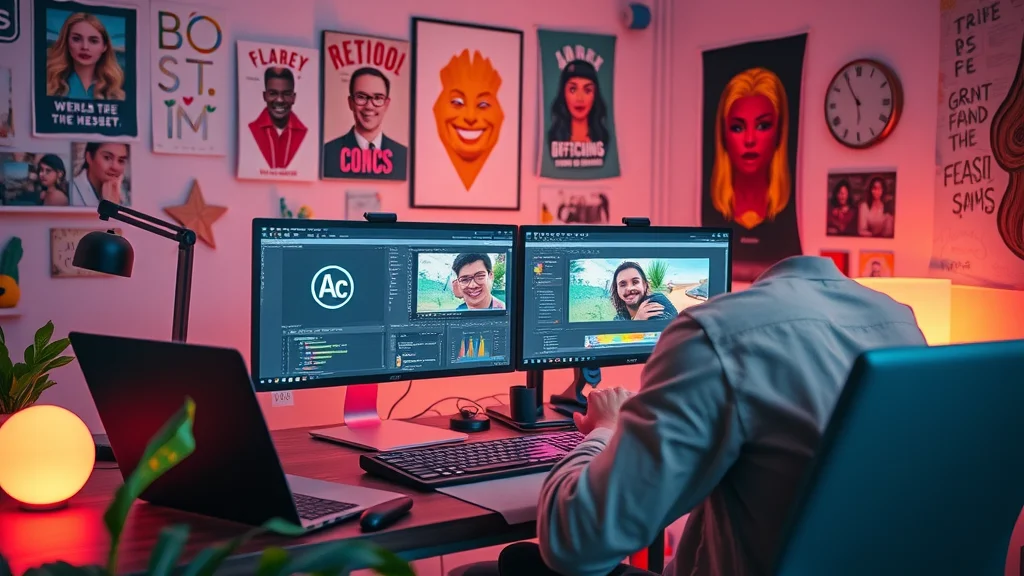 adobe express and chatgpt search being used together in creative workspace, photorealistic