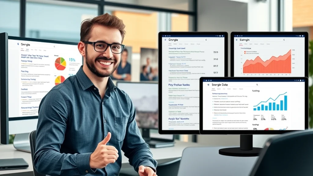 Vibrant business case study showing websites before and after using structured data, displaying rich results and positive analytics for AI search performance