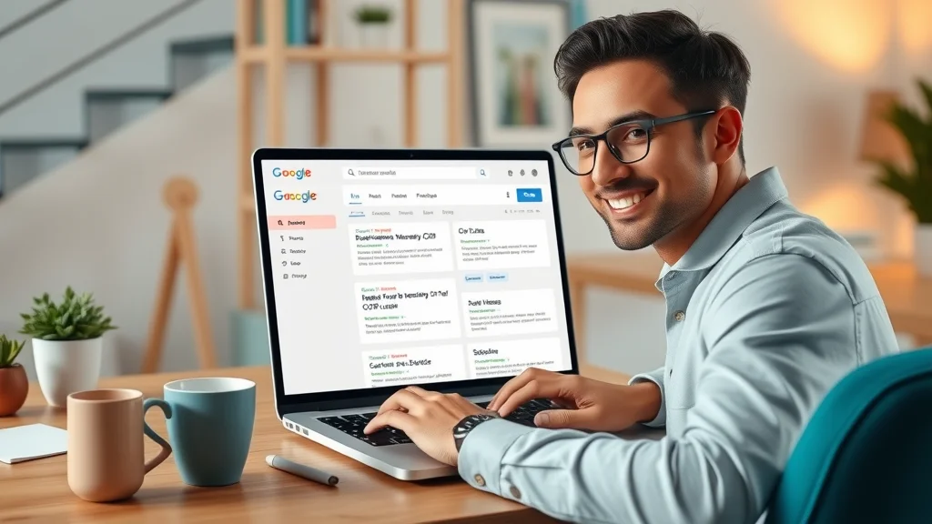 Business owner optimizing business website for voice search and conversational AI, displaying featured snippets and conversational answers