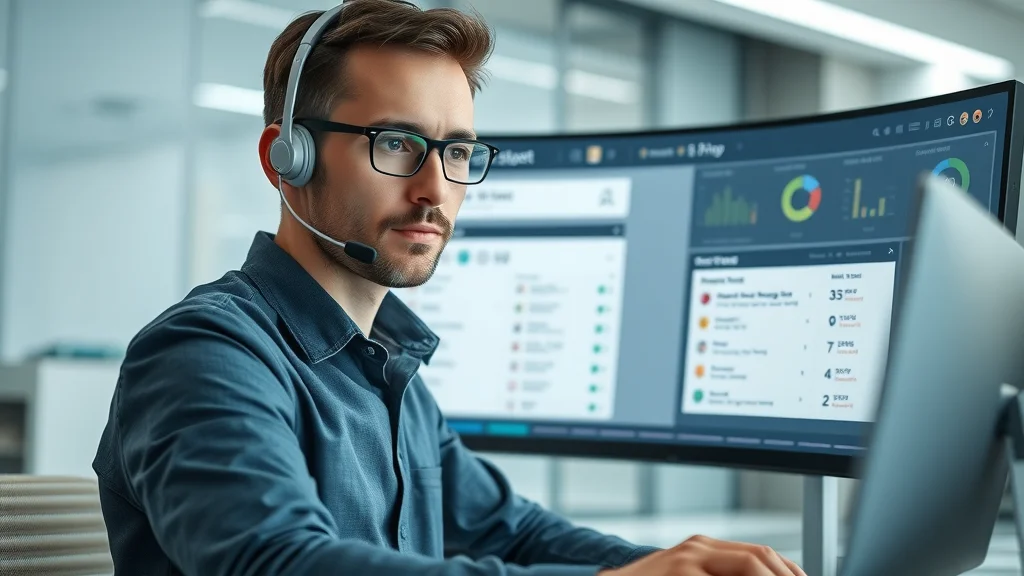 AI knowledge base integration: Support agent using advanced AI-driven help desk dashboard with instant search and FAQ features