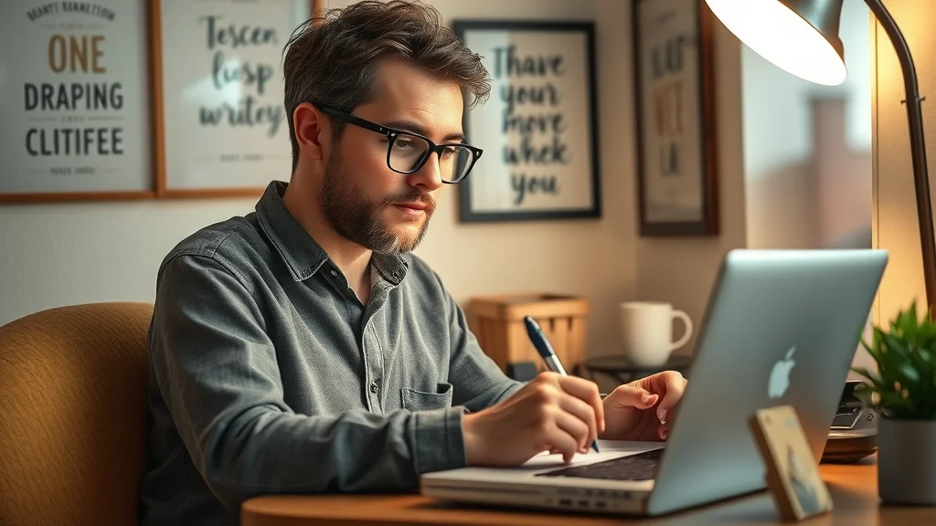 Content writer drafting quality content optimized for content marketing and blog posts