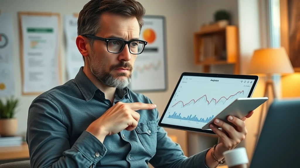 small business owner noticing declining website traffic due to AI search replacing traditional organic search, photorealistic