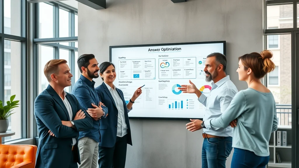 Agency team collaborating on answer engine optimisation strategy for maximum AI search impact