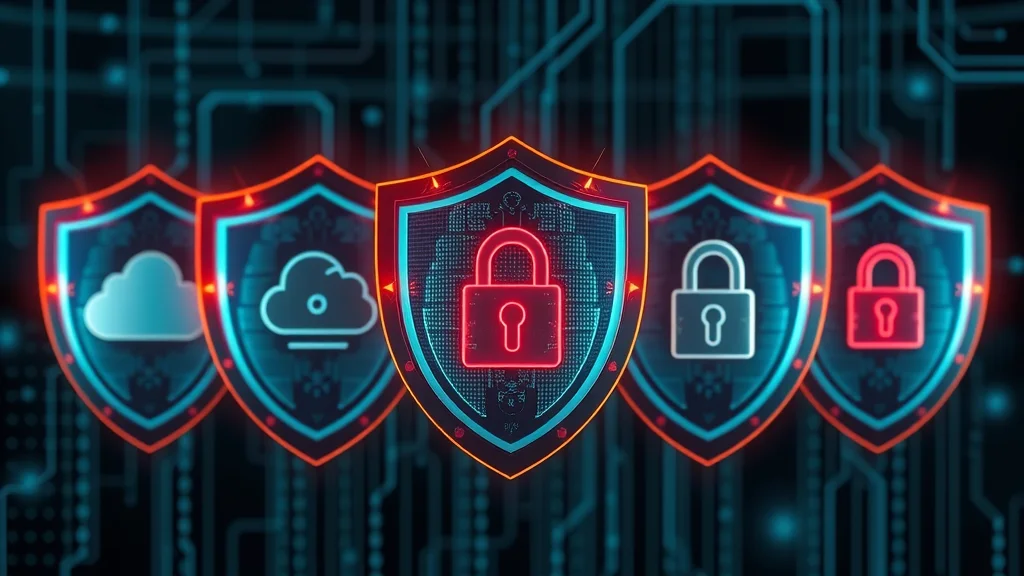 Five types of cybersecurity protection: network security software, endpoint security & antivirus pro, application security solutions, cloud security & antivirus solutions, data security & compliance software