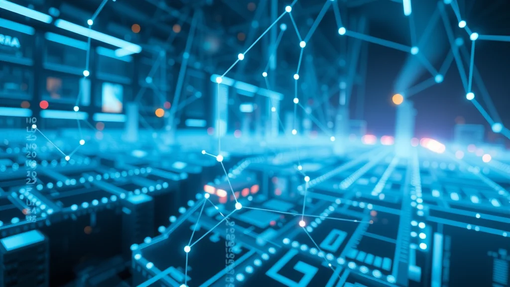 Advanced AI algorithm for search engine optimization visualized with data streams and neural connections in a digital London-inspired virtual space.