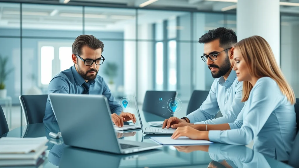 Business team analyzing AI tools on laptops using the right GPT or prompt pack