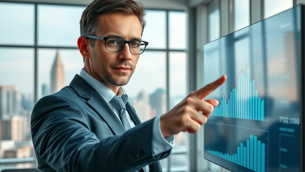 Eye-opening financial graph showing declining profit on digital screen in a modern office environment&mdash;negative financial impacts on not implementing digital marketing strategies