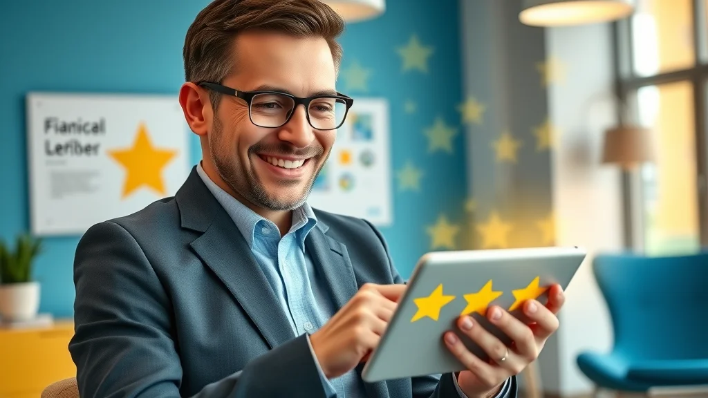 Financial advisor reviewing five-star client reviews&mdash;reputation management&rsquo;s effect on revenue and negative financial impacts on not implementing digital marketing strategies