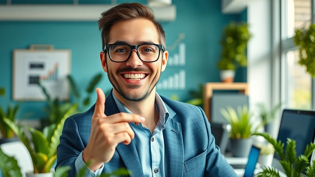 Business owner surrounded by digital growth icons&mdash;demonstrating positive outcome after avoiding negative financial impacts on not implementing digital marketing strategies
