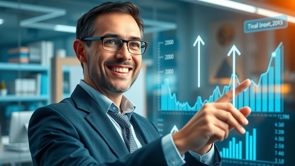 Finance professional using interactive financial graph&mdash;future-focused approach avoids negative financial impacts on not implementing digital marketing strategies